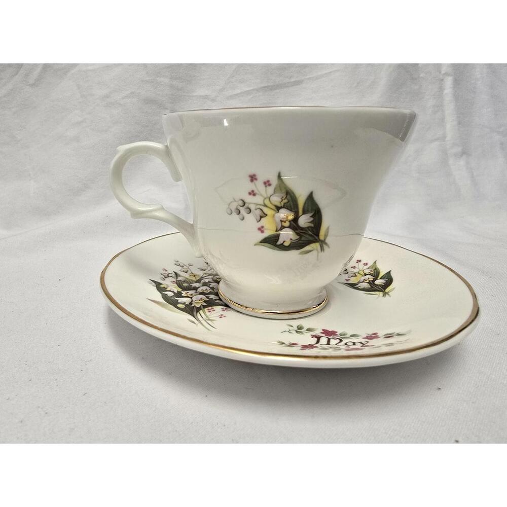 Fine Bone China Teacup and Saucer Set by Crown Trent